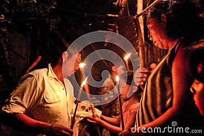 Day of the Dead Celebrations: The â€œSanta Calaveraâ€ Human Skull Procession in a jungle town in Guatemala Editorial Stock Photo